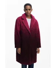 デジグアル レディース アウター ジャケット・ブルゾン コート Desigual Womens Gradient boucle coat Dark pink ピンクのサムネイル
