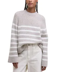 バブアー レディース アウター ニット・セーター ニット Barbour Womens Irene Striped Knit Sweater Beige W White Stripe ホワイトのサムネイル