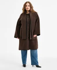 ビーシービージーマックスアズリア レディース アウター ジャケット・ブルゾン プラスサイズ コート BCBGMAXAZRIA Plus Size ButtonFront EdgeStitch Scarのサムネイル