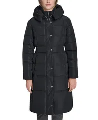 コールハーン レディース アウター ジャケット・ブルゾン コート Cole Haan Womens Trim Hood ZipFront Puffer Coat Black ブラックのサムネイル