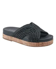 マークフィッシャー レディース シューズ サンダル Marc Fisher Womens Erim Woven SlipOn Flatform Sandals Black ブラックのサムネイル