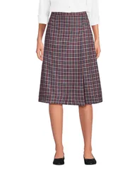ランズエンド レディース ボトムス スカート A ライン Lands End Womens Plaid Aline Skirt Below The Knee Plaid gray heathermar