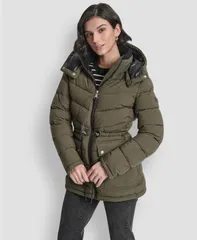 ダナ キャラン ニューヨーク レディース アウター ジャケット・ブルゾン コート DKNY Womens Shine Hooded Anorak Puffer Coat Lodenのサムネイル