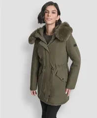 ダナ キャラン ニューヨーク レディース アウター ジャケット・ブルゾン コート DKNY Womens Trim Hooded Anorak Puffer Coat Lodenのサムネイル
