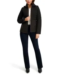 ナウティカ レディース アウター ジャケット・ブルゾン コート フリース Nautica Womens FleeceLined Hooded Softshell Coat Black ブラックのサムネイル