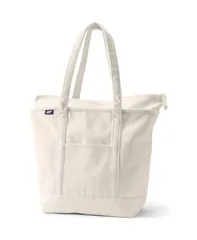 ランズエンド レディース トップス シャツ Lands End Large 5 Pocket Zip Top Long Handle Canvas Tote Bag Naturalnaturalのサムネイル