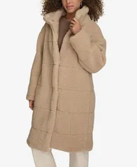 リーバイス レディース アウター ジャケット・ブルゾン コート Levis Womens Long Sherpa SnapClosure Teddy Coat Sand サンドのサムネイル