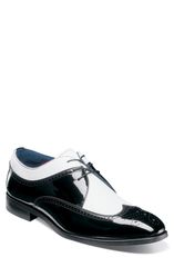 스테이시 아담스 남성 신발 옥스포드 윙 팁 Stacy Adams Dayton II Wingtip Oxford Black White 화이트