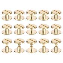 신품 uxcell 양면 카시메 12x4x4 mm 25개 시카고 스크류 카시메 황동제 가죽 세공 쇠장식 코킹 리벳 패스너 DIY 레더 크래프트 벨트 스트랩용 황동