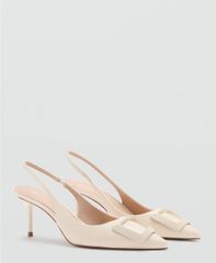 VALENTINO Vロゴ スリングバック パンプス ベージュ - メルカリ