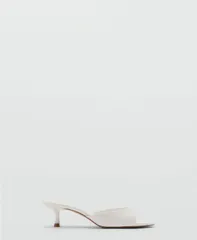 マンゴ レディース シューズ サンダル ヒール MANGO Womenstrap KittenHeel Sandals White ホワイトのサムネイル