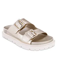 ミア レディース シューズ サンダル MIA Womens Gen Double Buckle Flat Slide Sandals Gold ゴールドのサムネイル