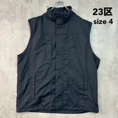 23区 ニジュウサンク 4 ベスト ナイロン ジップアップ スタンドカラー リップストップ 格子柄 刺繍 ロゴ ワンポイント 背面ポケット メッシュ 裏地付き オンワード樫山 ネイビー 483214 ★ ■◆のサムネイル