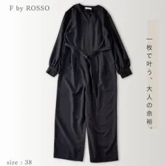 F by ROSSO エフバイロッソ アーバンリサーチ 25AW ジャンプスーツ オールインワン サロペット ブラック ウエストリボン 大人カジュアル 38のサムネイル
