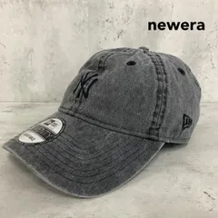 NEW ERA ニューエラ 9TWENTY キャップ 帽子 ニューヨーク ヤンキース NY ミニロゴ ウォッシュド 加工 ローキャップ 浅め アジャスタブル グレー 灰色 古着 ★ ■■