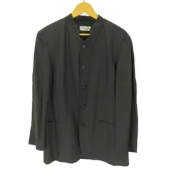 ジョルジオアルマーニ Giorgio Armani LE COLLEZIONI 80-90S MADE IN ITALY イタリア製 リネン レーヨン カスリ マオカラー テーラード ジャケット archive アーカイブ メンズ EUR：46 のサムネイル