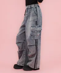 【新品】ANAP GiRL タック入りライン デニム カーゴ パンツのサムネイル