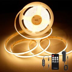 AXMOTUT COB LED 테이프 라이트 3m 24V 전구색 2700K 고휘도 조광 가능 고밀도 플렉시블 LED 테이프 라이트 첨부 RF 리모트 및 PSE 인증 전원 절단 가능 설치 간단 공구 불요 비방수 점포 실내 홈 장식용 861e7169