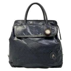 PELLE BORSA(ペレボルサ) リュックサック - ダークグレー コーティングキャンバス×レザー レザーのサムネイル