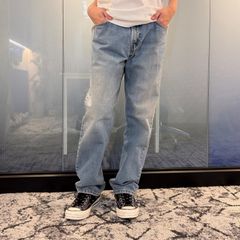 ハグオーワー 中空糸オリジナル裾フリンジデニムパンツ サイズ27