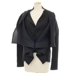 【中古】イッセイミヤケ ISSEY MIYAKE 2026年春夏 プリーツ加工 レイヤードデザイン カーディガン ジャケット ブラック【サイズ表記なし（L位）】【レディース】のサムネイル