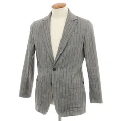 【中古】ティージャケット T-JACKET リネンポリエステル ストライプ 2B カジュアルジャケット グレー【サイズM】【メンズ】のサムネイル