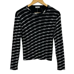 BALENCIAGA(バレンシアガ) 長袖セーター サイズS レディース美品  621004 黒×白 BBロゴ/2019年のサムネイル