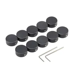 ギターエフェクトキャップ エフェクター フットスイッチハット 3つのネジで固定します レンチ2枚付け 10PCS/セットguitar effects pedal footswitch Hat (ブラック)のサムネイル