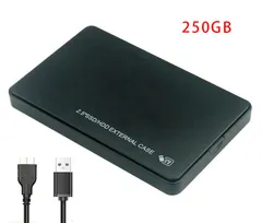 外付けハードディスク 250GB ポータブルHDD USB3.0 ケース ブラック 外付けHDD TV PS5 PS4S 録画 バックアップ