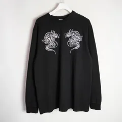 美品 THE BLACK EYE PATCH ブラックアイパッチ ドラゴン刺繍 長袖 Tシャツ カットソー ロンT サイズL BLACKEYEPATCH ブラック 黒3680Q♪のサムネイル