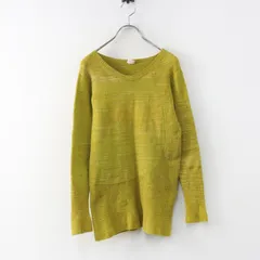 タマキニイメ 玉木新雌 tamaki niime コットン混 インナイス インナーにも ニットプルオーバートップス イエロー┃TOPS【2400015018324】のサムネイル