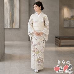 秋先取り特典】新品同様 美品 正絹袷 花尽くし訪問着 くすみカラー 裄