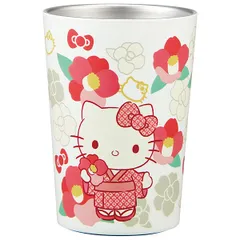 ハローキティ タンブラー 400ml 保温 保冷 コンビニコーヒーステンレスタンブラー M  椿 スケーター サンリオ sanrio キャラクター
