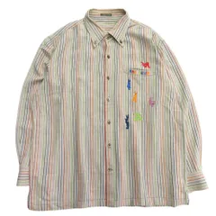GREEN CLUBS グリーンクラブ バッグス・バニー 刺しゅう ストライプ シャツ レギュラーカラー サイズ5 マルチカラー メンズ 古着 中古 USEDのサムネイル