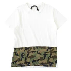 N°21 ヌメロヴェントゥーノ Tシャツ カットソー 半袖 カモフラ 迷彩 切替 サイズXS 白 ホワイト メンズ 古着 中古 USEDのサムネイル