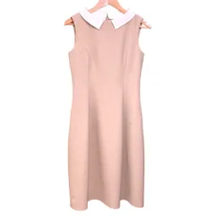 美品 25AW FOXEY NEWYORKフォクシーニューヨーク Amaretto 白襟 ノースリーブ ドレス ワンピース 45408 サイズ40 ベージュ レディース 古着 中古 USEDのサムネイル