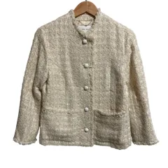 美品 23AW BEIGE ベイジ MONGE スパンコール ツイード ノーカラージャケット JKCXSW0303 サイズ32 ベージュ レディース 古着 中古 USEDのサムネイル