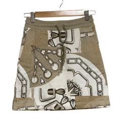 美品 24SS HERMES エルメス スウェット スカート カレイドスコープエフェクト 4H4318DG サイズ34 ホワイト ベージュ レディース 古着 中古 USEDのサムネイル