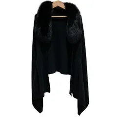 美品 FOXEY フォクシー カシミヤ フォックスファー ケープストール 35979 ブラック レディース 古着 中古 USEDのサムネイル