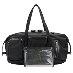 美品 ANYA HINDMARCH アニヤハインドマーチ In-Flight Bag インフライトバッグ ボストンバッグ ブラック レディース 古着 中古 USEDのサムネイル
