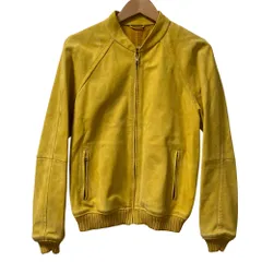 美品 GUCCI グッチ レインディアレザー シングルライダースジャケット サイズ46 イエロー メンズ 古着 中古 USEDのサムネイル