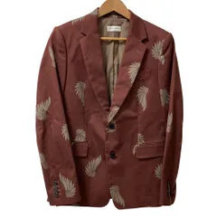 美品 23SS DRIES VAN NOTEN ドリスヴァンノッテン 総柄 テーラードジャケット サイズ48 ワインレッド メンズ 古着 中古 USEDのサムネイル