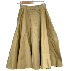 美品 25SS PRADA プラダ トライアングルロゴプレート フレアフィット チノ ミディスカート P132JH サイズ36 ベージュ レディース 古着 中古 USEDのサムネイル