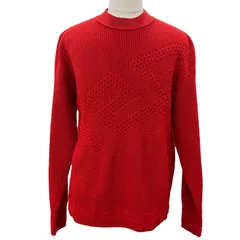 極美品▼VERSACE ヴェルサーチ 2021年製 1002167 ウール100% プルオーバー ローゲージニット セーター レッド 46 伊製 正規品 メンズのサムネイル