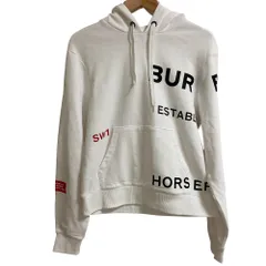 良品 BURBERRY バーバリー ホースフェリー プルオーバー スウェットパーカー 8017166 サイズXS ホワイト レディース 古着 中古 USEDのサムネイル