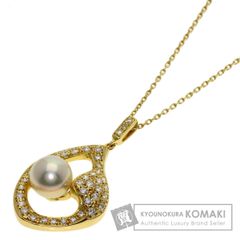 MIKIMOTO 미키모토 펄 진주 다이아몬드 목걸이 K18YG 여성 [중고]