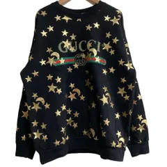 美品 GUCCI グッチ MOON & STAR SWEAT ムーン スター ロッキングG スウェットトレーナー サイズM ブラック メンズ 古着 中古 USEDのサムネイル