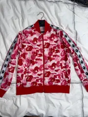 A BATHING APE ABCカモ ピンク ジップアップ ジャージ トラックトップのサムネイル