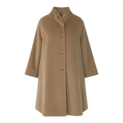 82f17 MaxMara マックスマーラ Aライン ロングコート ウールカシミヤコート アウター 38サイズ ベージュ レディース 女性用u02tのサムネイル