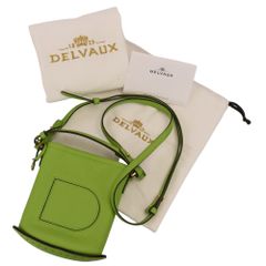 美品 DELVAUX デルヴォー Pin Toy レザー ミニ ショルダーバッグ ライトグリーン レディース 古着 中古 USED